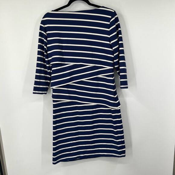 J. McLaughlin Catalina Cloth Navy White Striped Layered Dress - Picture 5 of 7